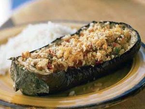 Baked Eggplant with Savory Cheese Stuffing