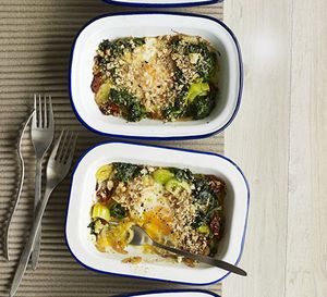 Baked eggs brunch