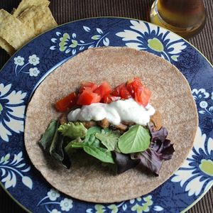Bean Tacos with Spicy Tofu Cream