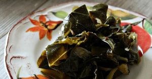 "Eat Them Right Out of the Pot" Vegetarian Collard Greens
